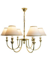 Lustre 6 lumières en laiton poli Principe - Lustre by Estro
