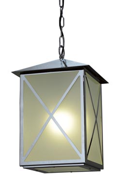 Monterey hanging lantern in satin glass - Pendants by Estro
