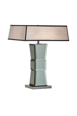 Art Deco smoked mirror table lamp Marlene - Table lamps by Estro