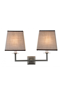 Alisea 2-light wall light in satin nickel - Wall lights by Estro