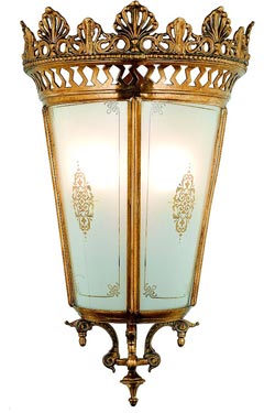 Carlton small golden lantern wall lamp - Wall lights by Estro
