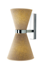 Chrome and linen diabolo wall light Divina - Wall lights by Estro