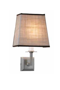 Classic wall light in satin nickel and jute fabric Alisea - Wall lights by Estro