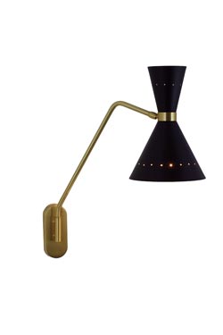 Diva wall light Stilnovo golden and black - Wall lights by Estro