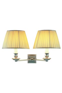 Idra classic 2-light wall light in satin nickel - Wall lights by Estro