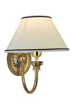 Principe double wall lamp in polished bronze with oval base