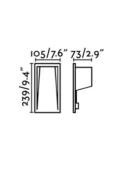 Balise d'extérieur encastrée rectangle gris