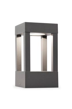Agra Dark Gray Geometric Lantern Outdoor Beacon - Exterior path & step lighting by Faro