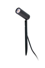 Black outdoor beacon with cylindrical spot on small pointy stem Seth  - Exterior path & step lighting by Faro