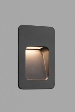 Nase rectangular outdoor recessed anthracite gray path light - Exterior path & step lighting by Faro