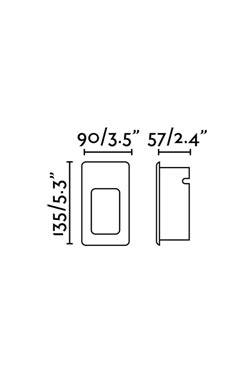 Nase white rectangular recessed outdoor step light