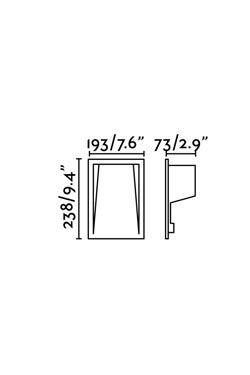Outdoor Wide Recessed step light Dark Gray large Rectangle 