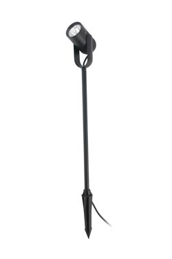 Black outdoor spot on large spike with LED lighting - Exterior spot & floodlighting by Faro