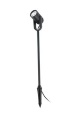 Black outdoor spot on large spike with LED lighting - Exterior spot & floodlighting by Faro