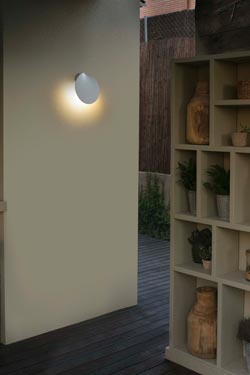 Lotus outdoor wall light petal in white aluminum