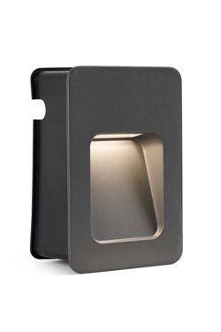 Nase balise d'extérieur rectangulaire encastrée gris anthracite