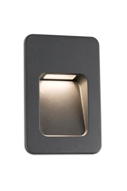 Nase balise d'extérieur rectangulaire encastrée gris anthracite
