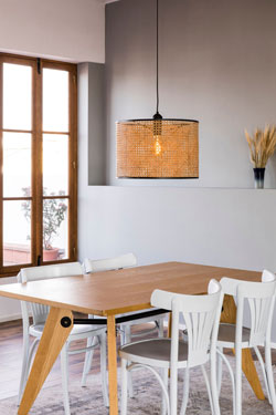 Large pendant in natural rattan Mambo