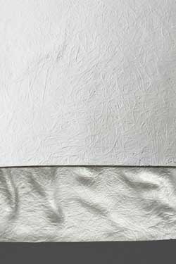 Magma P large white fibreglass pendant with silver-finish interior