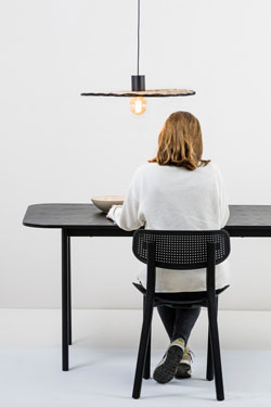Suspension en disque de rotin naturel Costas 600