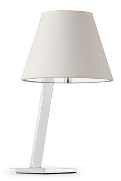 Moma chrome and white fabric designer table lamp  - Table lamps by Faro
