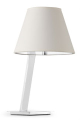 Moma chrome and white fabric designer table lamp  - Table lamps by Faro