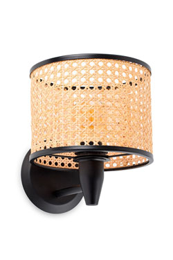 Mambo small wall lamp in natural rattan - Wall lights by Faro