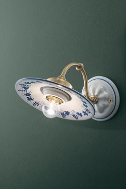 Applique en céramique blanche et bras en col de cygne Asti - Applique by Ferroluce Classic