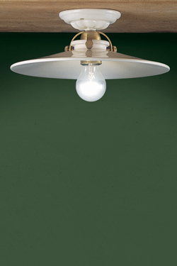 Asti plafonnier évasé en céramique blanche 31cm - Plafonnier by Ferroluce Classic