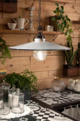 Asti suspension évasée en céramique noire et blanche 42cm - Suspension by Ferroluce Classic