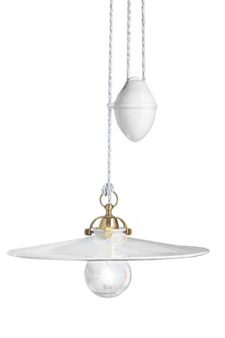 Asti suspension monte et baisse évasée en céramique blanche 31cm