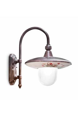 Outdoor wall lamp with U arm country style Latina - Exterior wall lights by Ferroluce Classic
