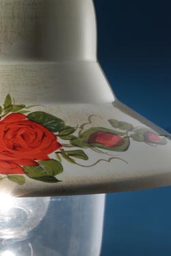 White outdoor wall lamp with hand painted pink motif Imperia