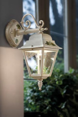 White outdoor lantern wall lamp Gorizia - Exterior wall lights by Ferroluce Classic