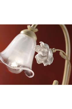 Lampe de table florale en céramique, verre sfumato Siena