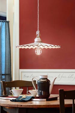 L'Aquila white ceramic pleated pendant 41cm - Pendants by Ferroluce Classic