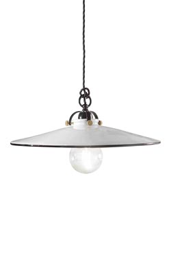 Asti black and white ceramic flared pendant 42cm