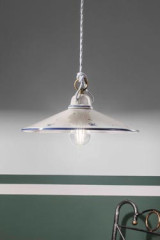 Asti ceramic pendant with blue floral design 35cm - Pendants by Ferroluce Classic