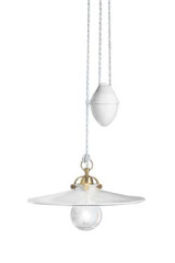 Asti rising and falling pendant in white ceramic 31cm - Pendants by Ferroluce Classic