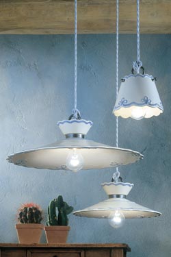 Ravenna ceramic flared embroidery pendant 44cm