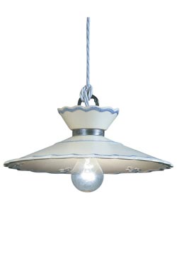 Ravenna suspension broderie évasée en céramique 44cm