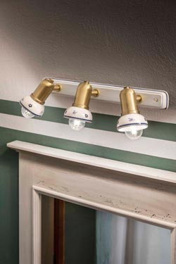 Spotlight 3 lights gold, white and blue Savona