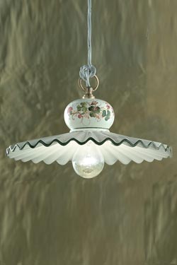 Suspension moyen modèle blanche et verte Roma C396 - Suspension by Ferroluce Classic