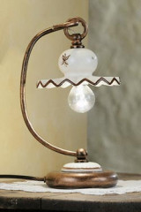 Brown decorated ceramic table lamp Roma C402  - Table lamps by Ferroluce Classic