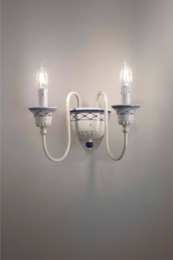 Candlestick wall lamp 2 lights San Remo - Wall lights by Ferroluce Classic