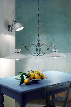 Ravenna two-light pendant 44cm - Wall lights by Ferroluce Classic