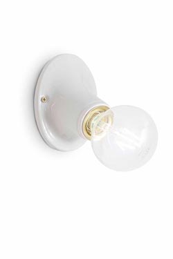 Trieste retro white ceramic wall light - Wall lights by Ferroluce Classic