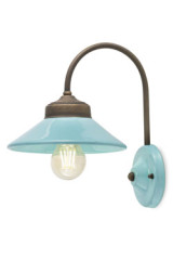 Applique turquoise en céramique et laiton vieilli - Applique by Ferroluce