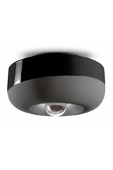 Bellota black matt and shiny ceramic round ceiling light - Ceiling lights by Ferroluce
