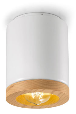 Mateca white cylindrical ceiling light - Ceiling lights by Ferroluce